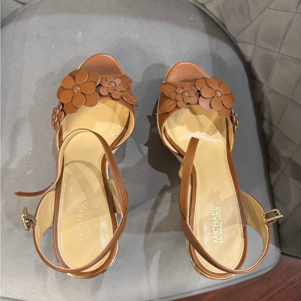 Michael Kors Tan Floral Women's Sandals
